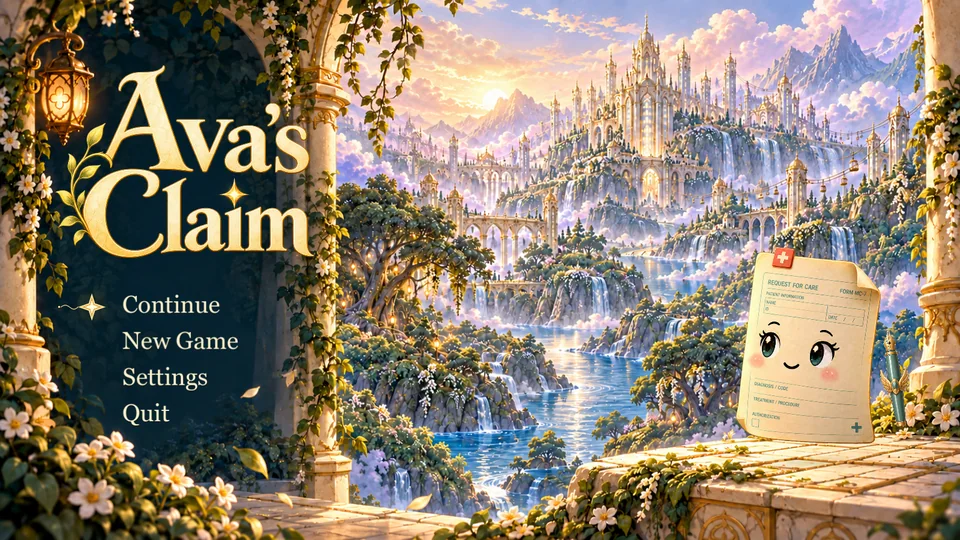 Ava’s Claim development title screen
